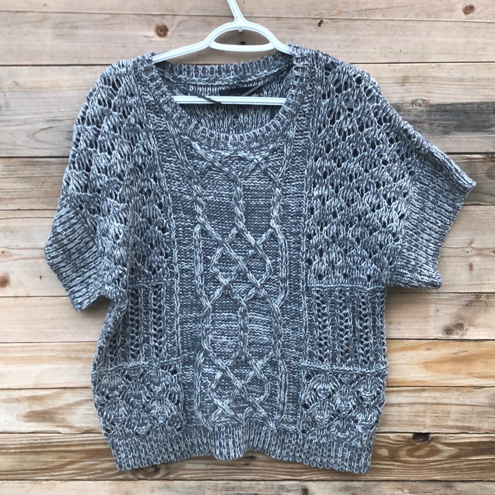 Prana | Gray Patchwork Athletic Sweater Medium - image 2